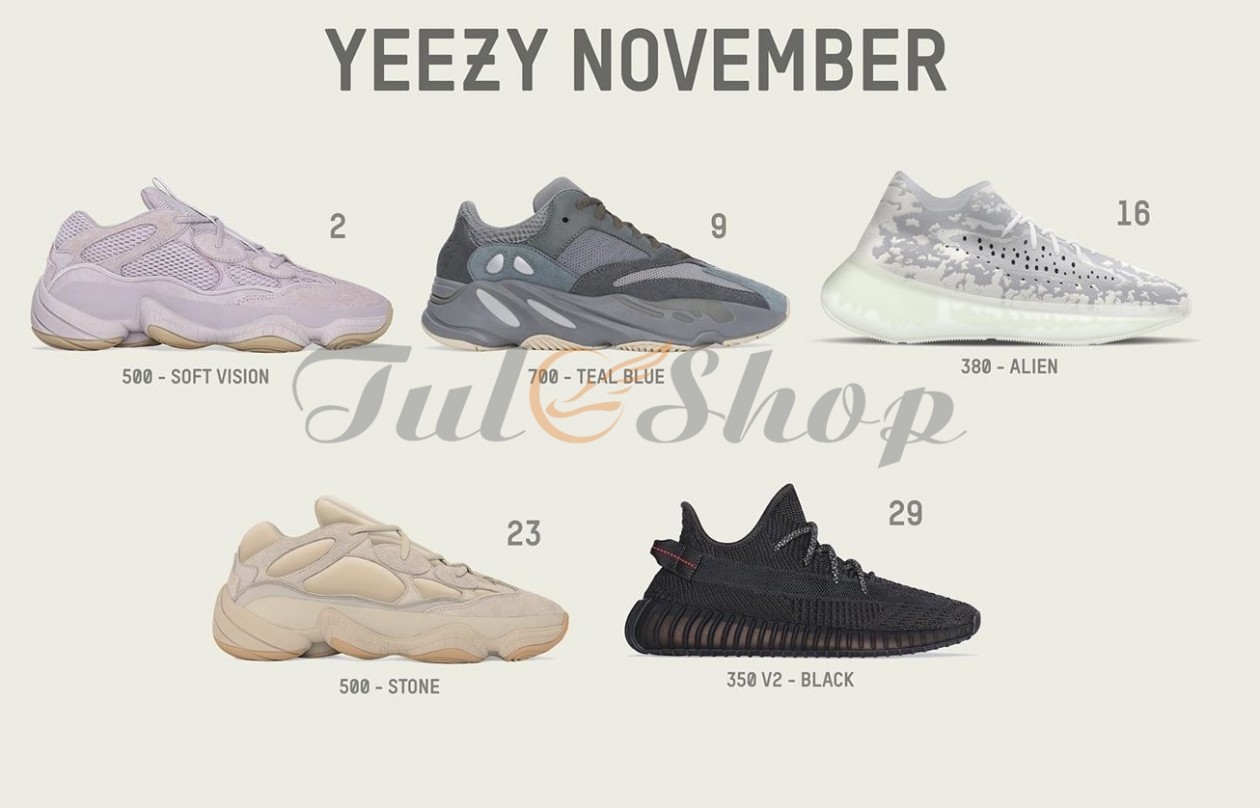 Cập nhật mới nhất các mẫu Yeezy Adidas sẽ phát hành tháng 11/2019