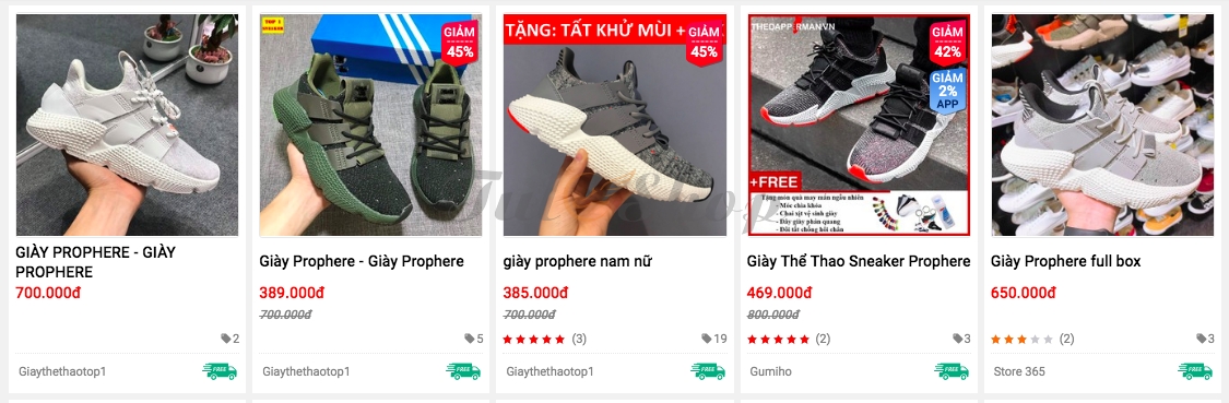 Giày Sneaker Prophere giá bao nhiêu trên thị trường Việt Nam?
