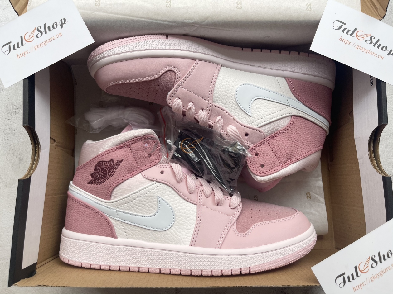 Giày Nike Air Jordan 1 Mid 'Digital Pink' Chuẩn Siêu Cấp