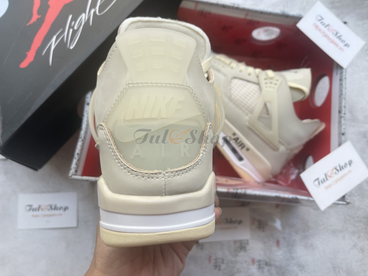 Giày Nike Air Jordan 4 Off-White 'Sail' Chuẩn Full Box Giảm 20%