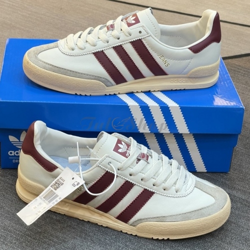 Adidas Jeans Chalk White & Burgundy