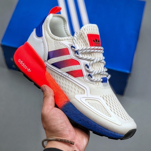 Adidas ZX 2K Boost White Solar Red Blue