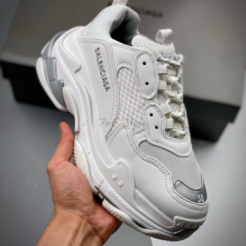 Balenciaga Triple S All White Silver