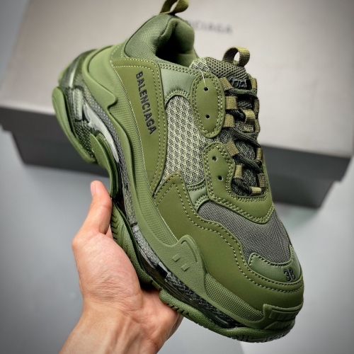 Balenciaga Triple S Dark Green Clear Sole