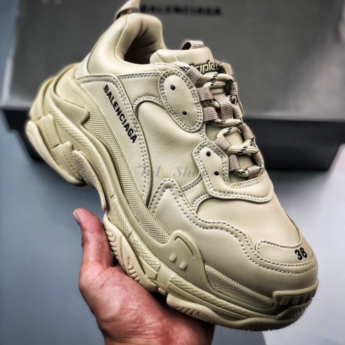 Balenciaga Triple S Leather Gold