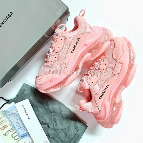 BALENCIAGA Triple S Clear Sole logoembroidered faux leather foam and mesh  sneakers  NETAPORTER