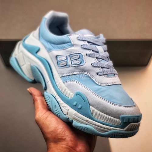 Balenciaga Triple S Suede Blue Gray