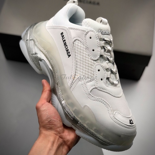 Balenciaga Triple S White Clear Sole Silver Metallic