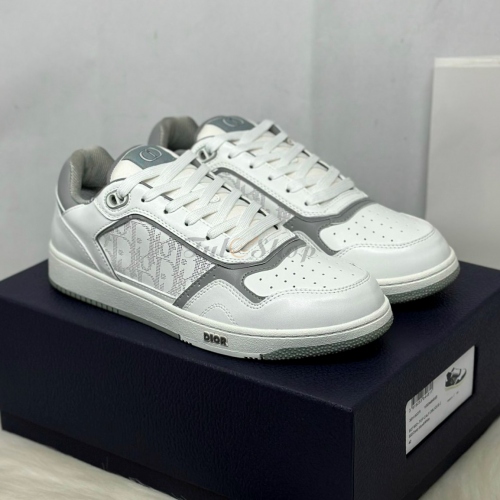 Dior B27 Low-Top White Gray and Dior Oblique