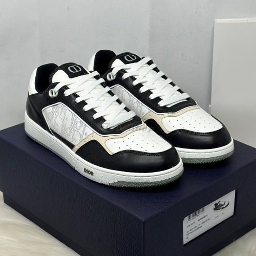 Dior B27 Low-Top Core Black Smooth and White Dior Oblique