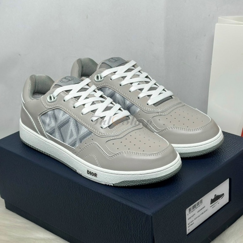 Dior B27 Low-Top Gray Smooth and CD Diamond Canvas