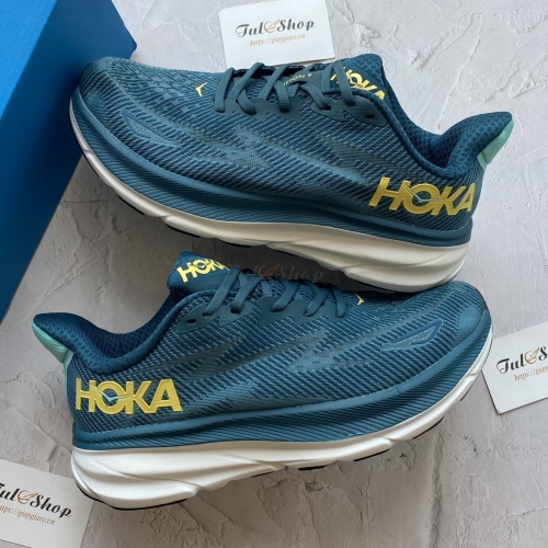 Hoka Clifton 9 Green Olive Yellow