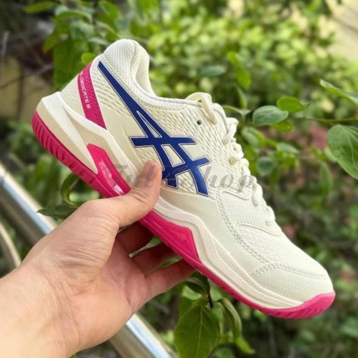 Asics Gel Dedicate 8 Wide Cream/ Dark Cobalt - Chính Hãng