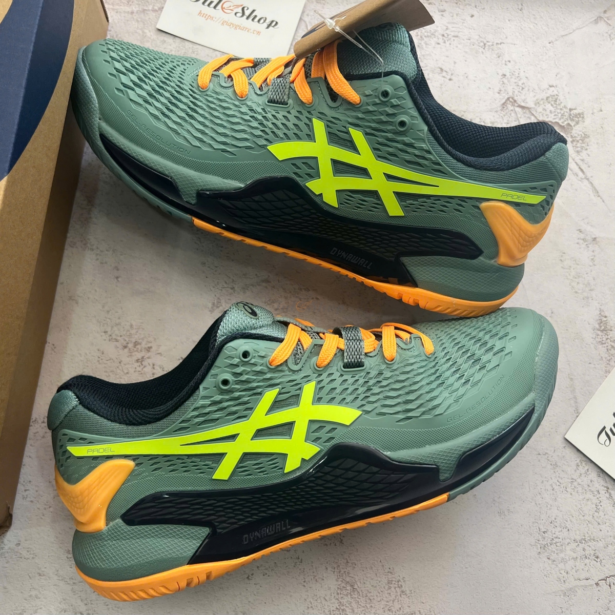 Asics Gel Resolution 9 Padel Celadon/Safety Yellow