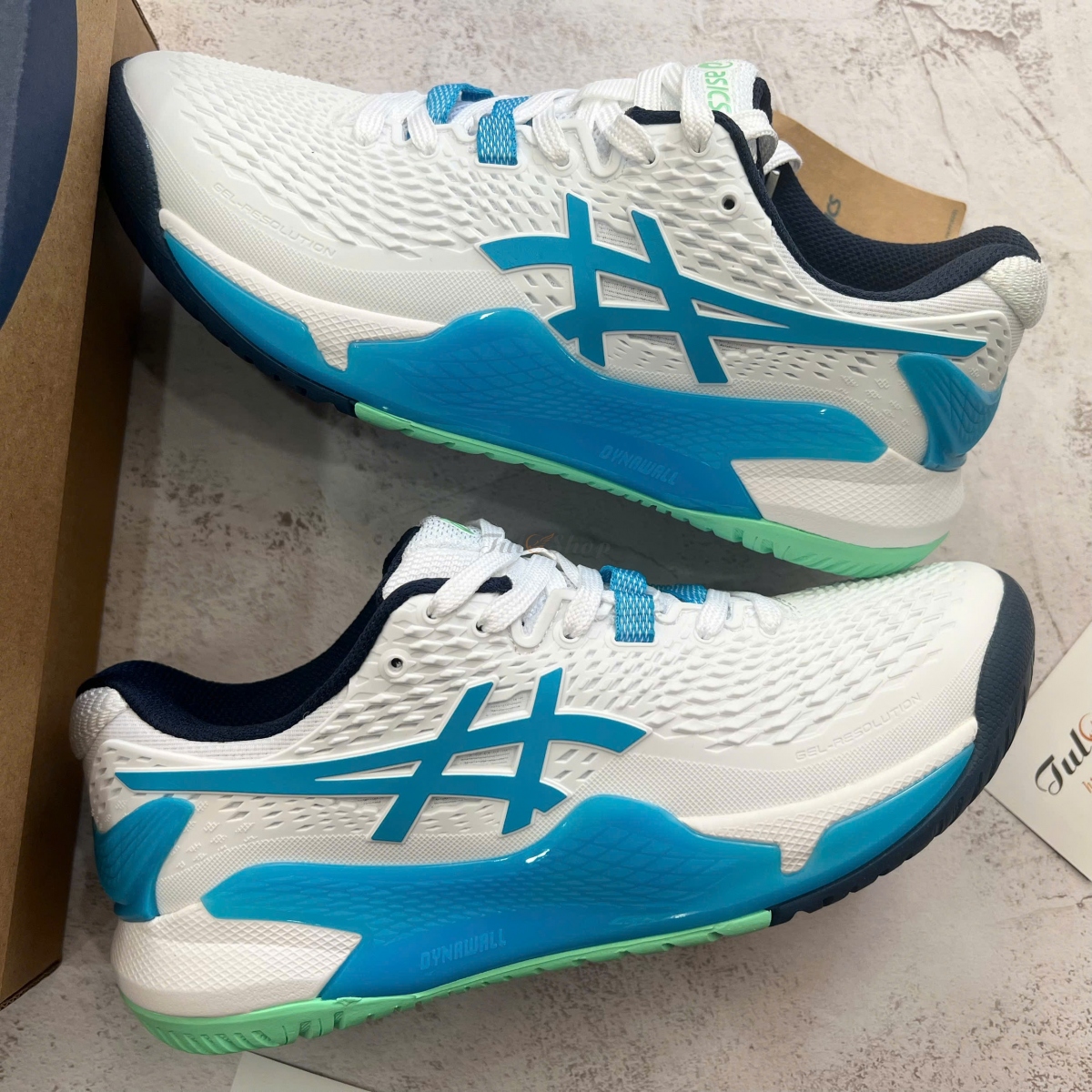 Asics Gel Resolution 9 White/Digital Aqua