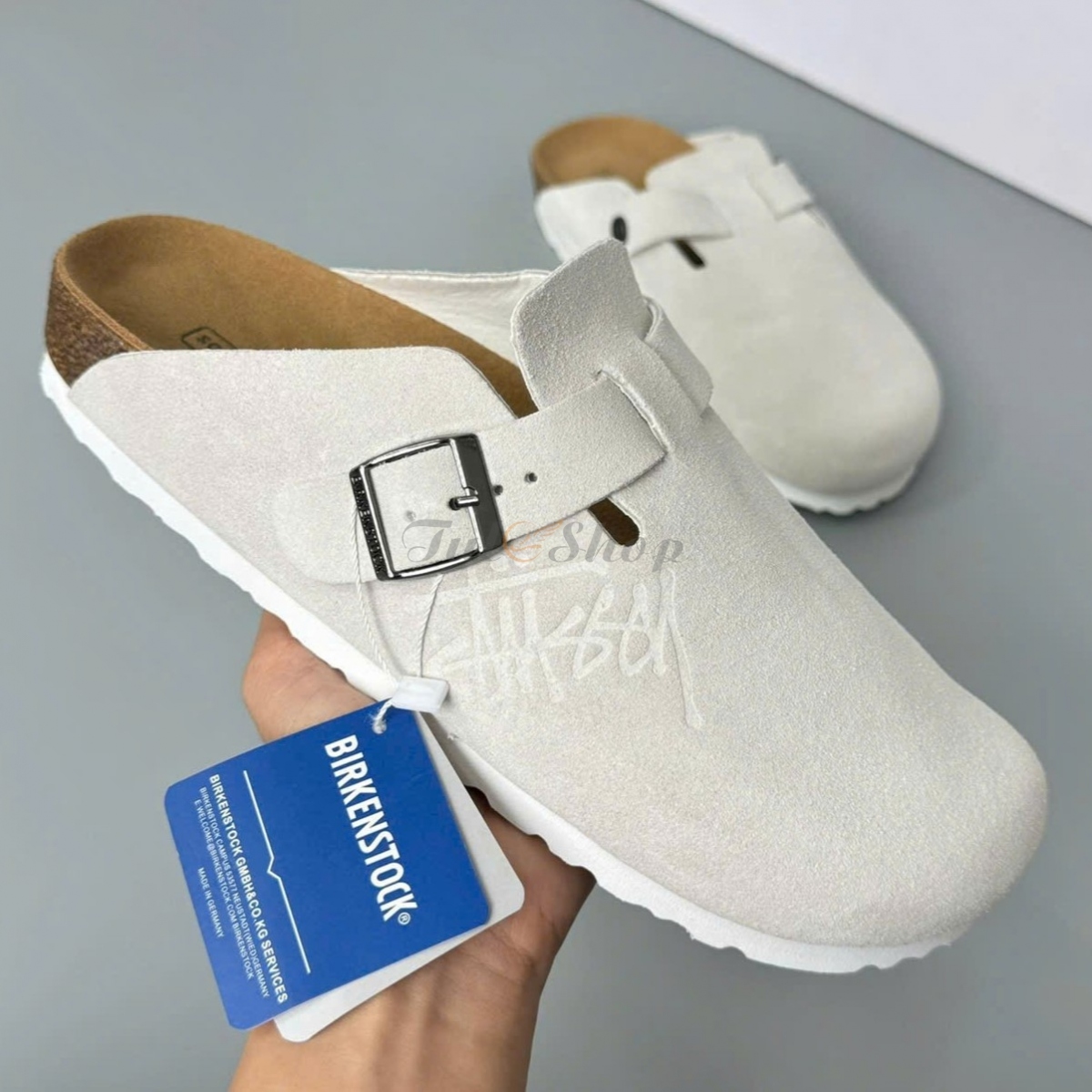 Dép Birkenstock Stussy White
