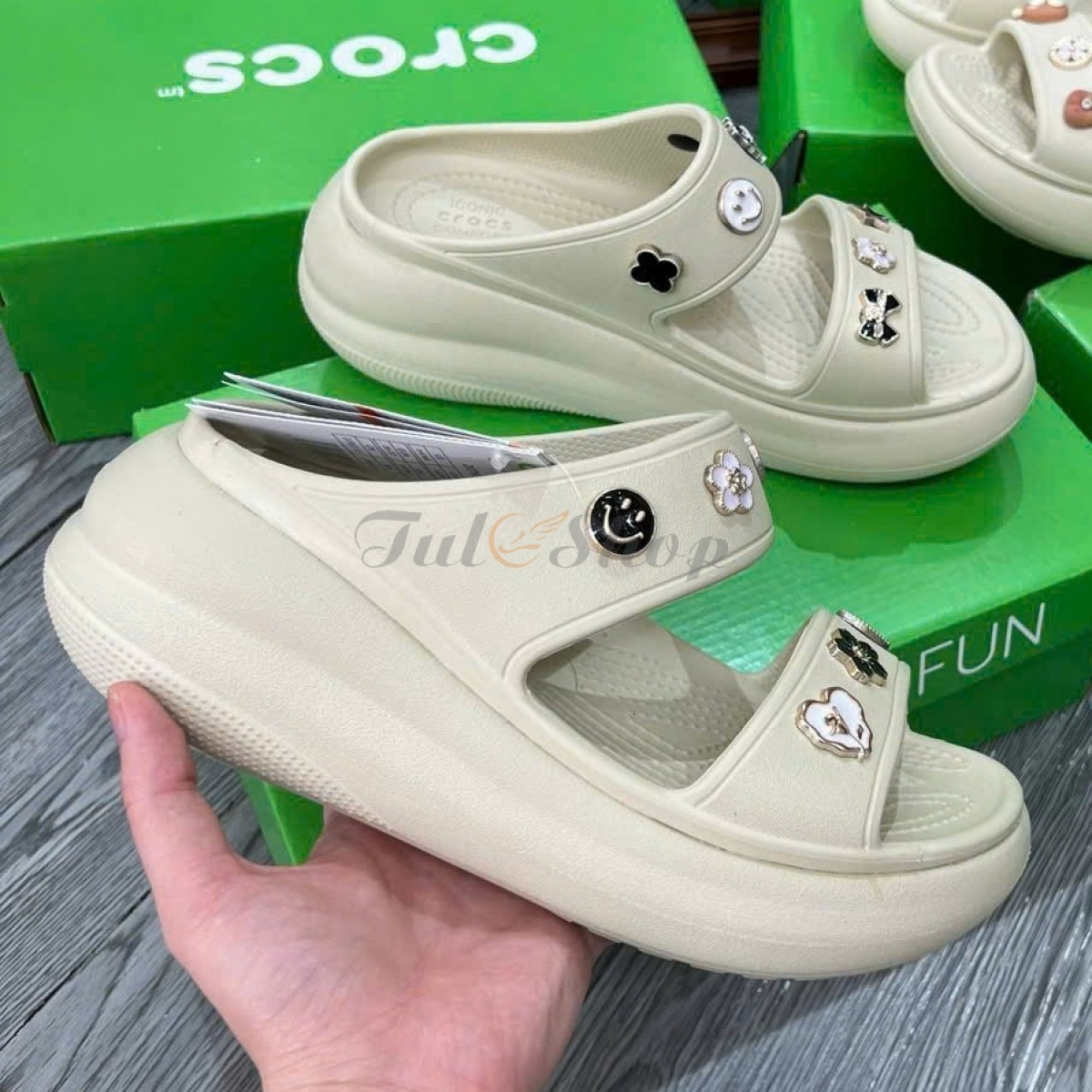 Dép Sandal Crocs Crush Bone Sail