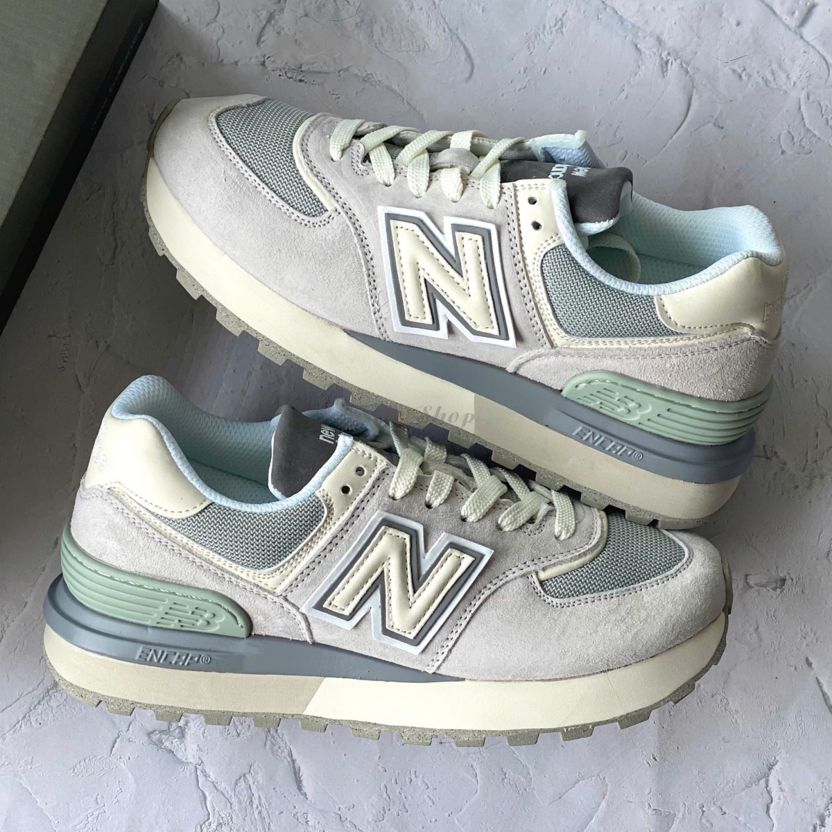 New Balance 574 V2 Silver White Suede
