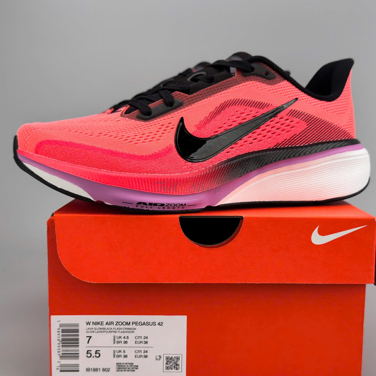 Nike Pegasus 42 Lava Glow/ Flash Crimson