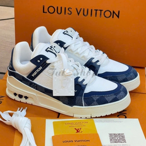 LV54 Trainer White Blue Pattern