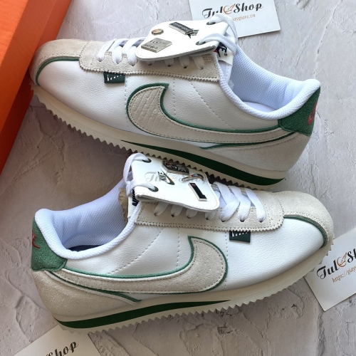 Nike Cortez White Green Suede