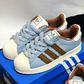 Adidas Superstar Blue White Brown
