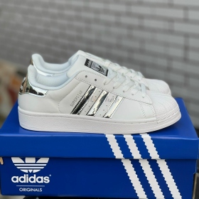 Adidas Superstar White Silver Metallic