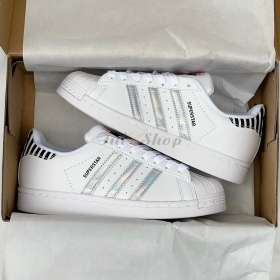 Adidas Superstar White Hologram Black Caro