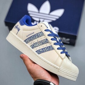 Adidas Superstar Stussy Cream Blue