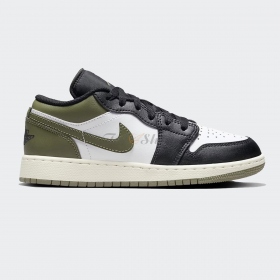 Air Jordan 1 Low Black Toe Medium Olive