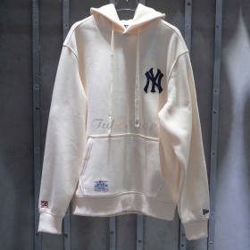 Áo Hoodie Unisex NY Màu Kem Chữ Navy