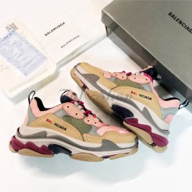 Balenciaga Triple S Cream Pink Olive Nam Nữ
