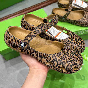 Dép Crocs Classic Animal Ballet Flats Sepia/Leopard