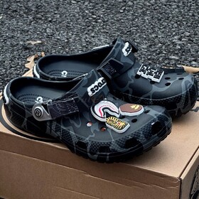 Dép Crocs Classic Clog x A Bathing Ape ABC ‘Camo Black’