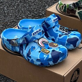 Dép Crocs Classic Clog x A Bathing Ape ABC ‘Camo Blue’