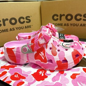 Dép Crocs Classic Clog x A Bathing Bape ABC ‘Camo Pink’
