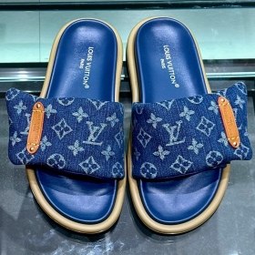 Dép LV Pool Pillow Flat Monogram Denim