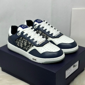 Dior B27 Low-Top Navy Blue Smooth and Black Dior Oblique