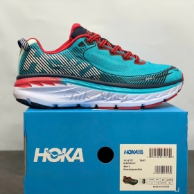 Hoka Bondi 5 Emeral Green Red