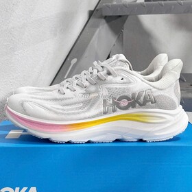 Hoka Clifton 10 Light Grey Pink Yellow