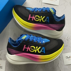 Hoka Rocket x2 Black Yellow Pink