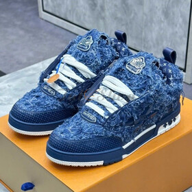 LV Trainer Sneaker Denim Monogram Blue