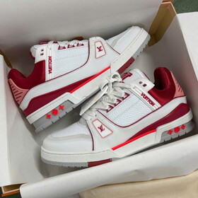 LV Trainer Sneaker White Red