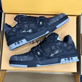 LV54 Trainer Black Monogram Denim SC
