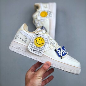 Nike Air Force 1 07 Low Beige/Blue/Yellow Smile