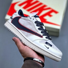 Nike Air Jordan 1 Low Stussy White Navy
