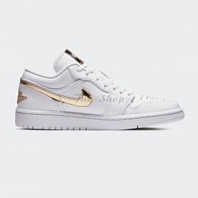 Nike Air Jordan 1 Low White Metallic Gold