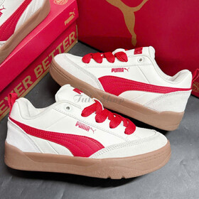 Puma Park Lifestyle In Ivory with Red
