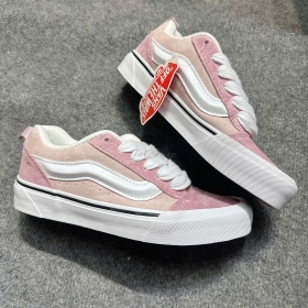 Vans Knu Skool Pink White Suede